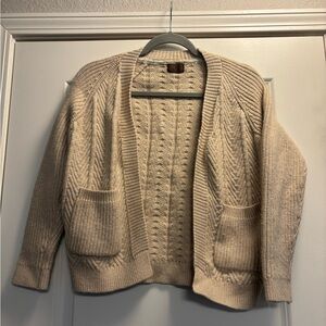 POL Women's Cream Cable Knit Cardigan Women’s Size Small